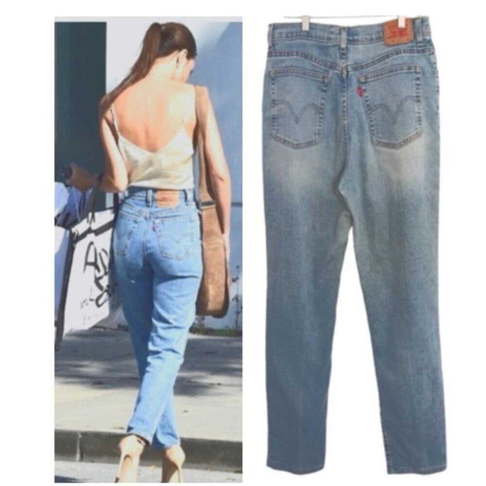 Vintage Levi's 512 Mom Jeans Sz 14 Classic Slim Stretch Fit Tapered High Rise